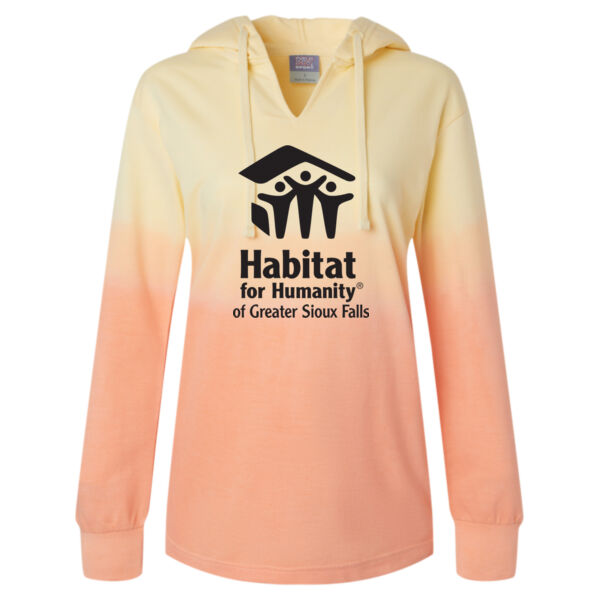 MV Sport Women's French Terry Ombre Hooded Sweatshirt - Printed Logo Thumbnail