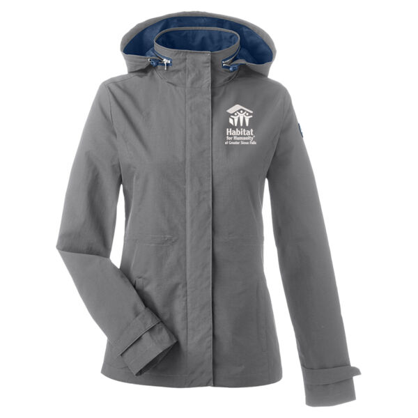Nautica Women's Voyage Hooded Rain Jacket - Embroidered Logo Thumbnail