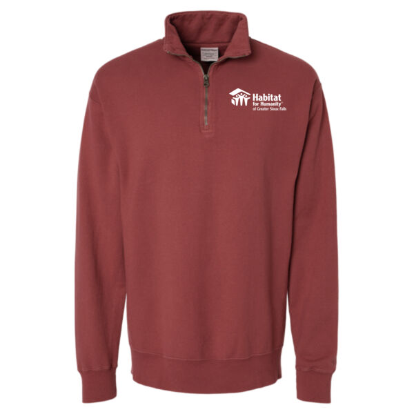 Unisex Garment-Dyed Quarter-Zip Sweatshirt - Embroidered Logo Thumbnail