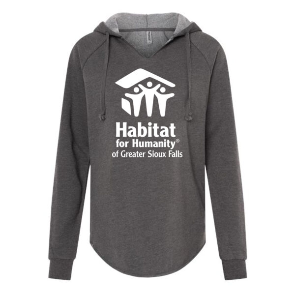 Women’s Lightweight California Wave Wash Hooded Sweatshirt - Printed Logo Thumbnail