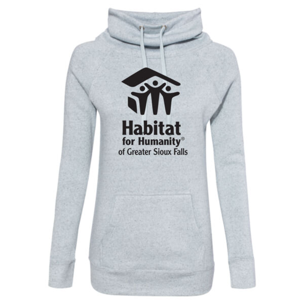 Women’s Space-Dyed Cowl Neck Sweatshirt - Printed Logo Thumbnail